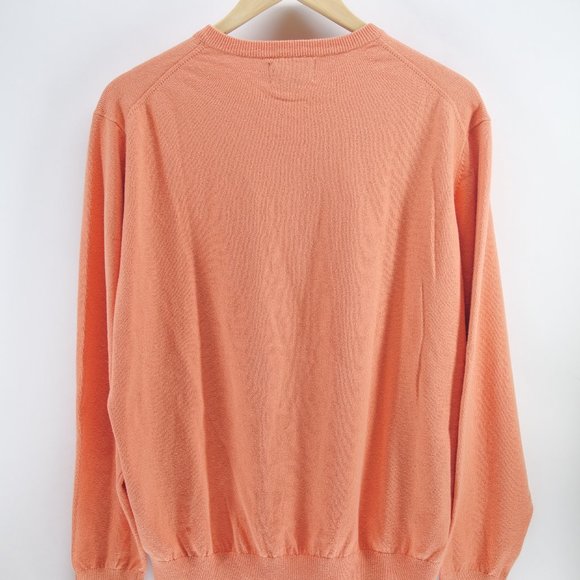 Pendleton Orange Mens V Neck Knit Pullover‎ Sweater Size Medium - Picture 5 of 7
